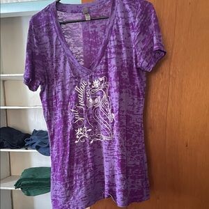 Next Level Apparel Purple Graphic V-Neck Tee